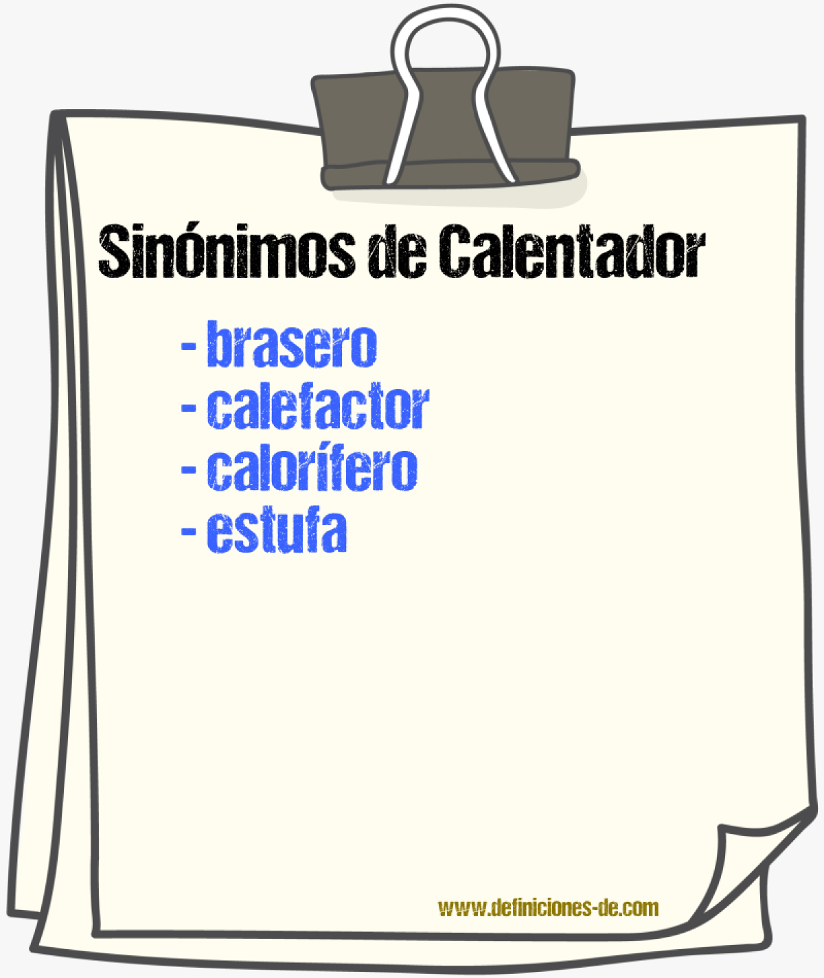 Sinnimos de calentador