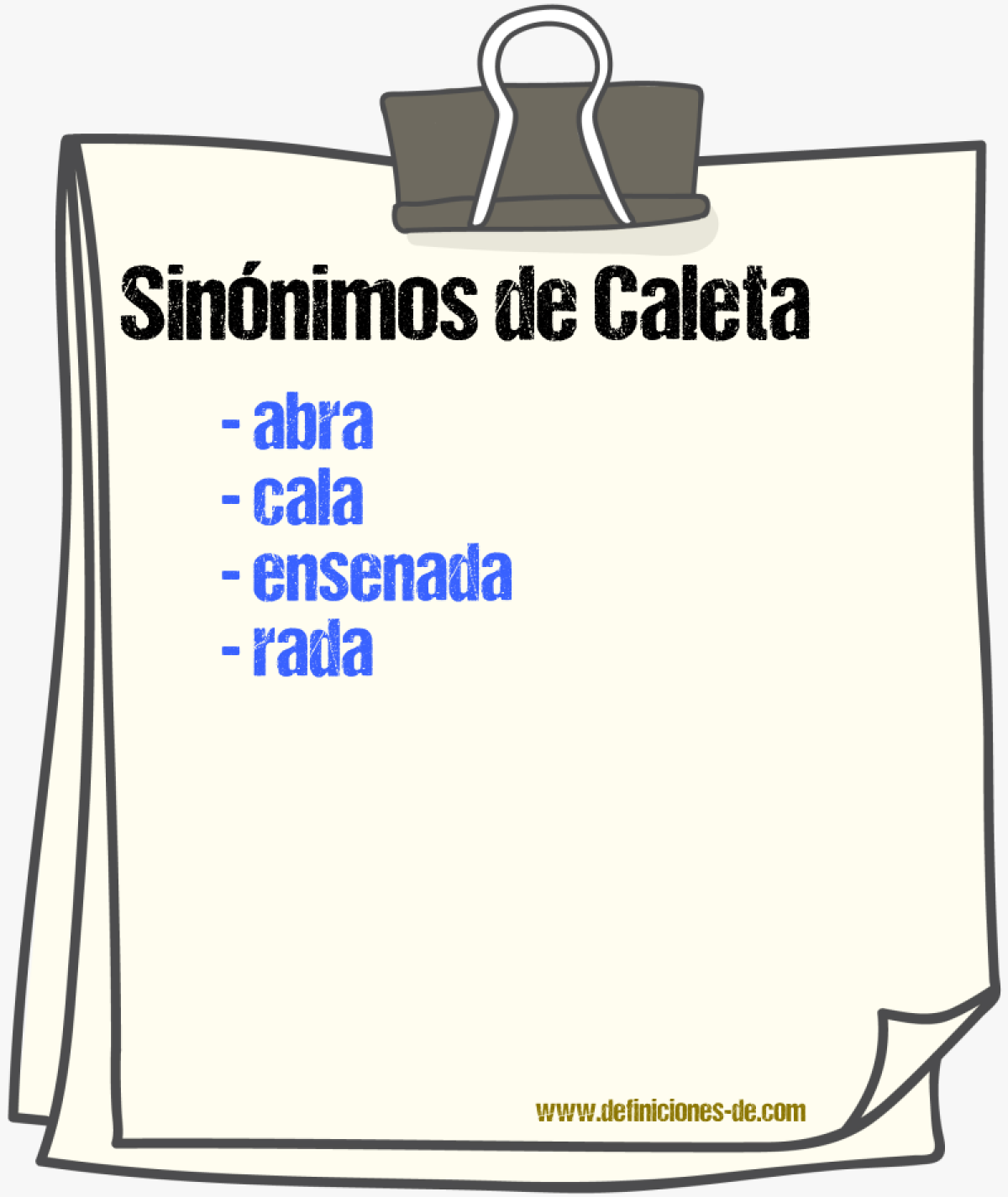 Sinnimos de caleta