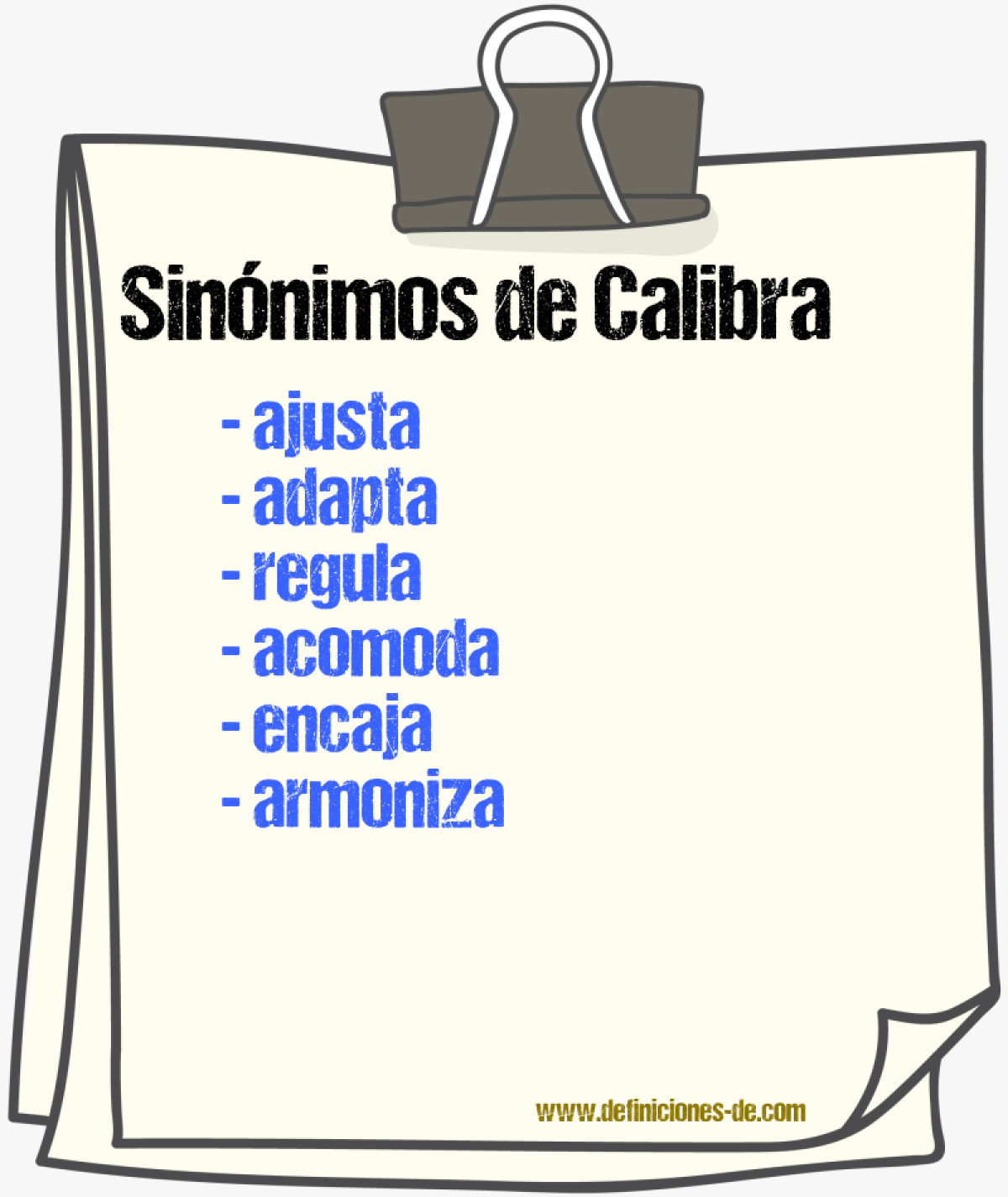 Sinónimos de calibra