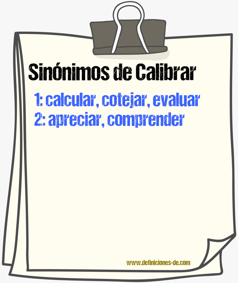 Sinnimos de calibrar