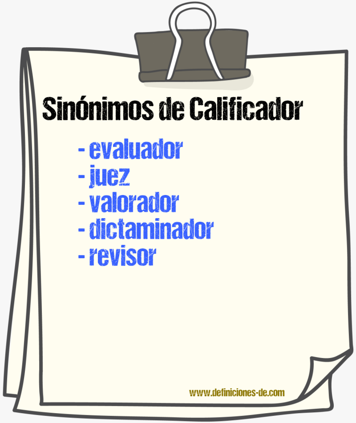 Sinónimos de calificador