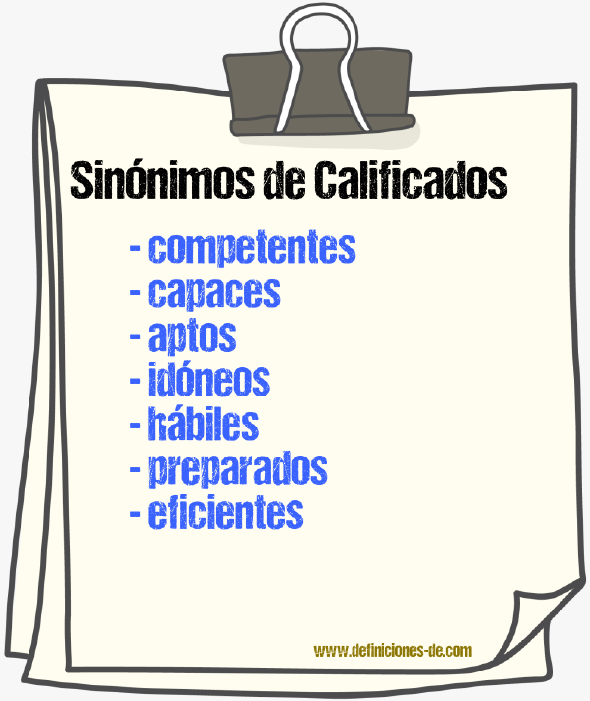 Sinónimos de calificados