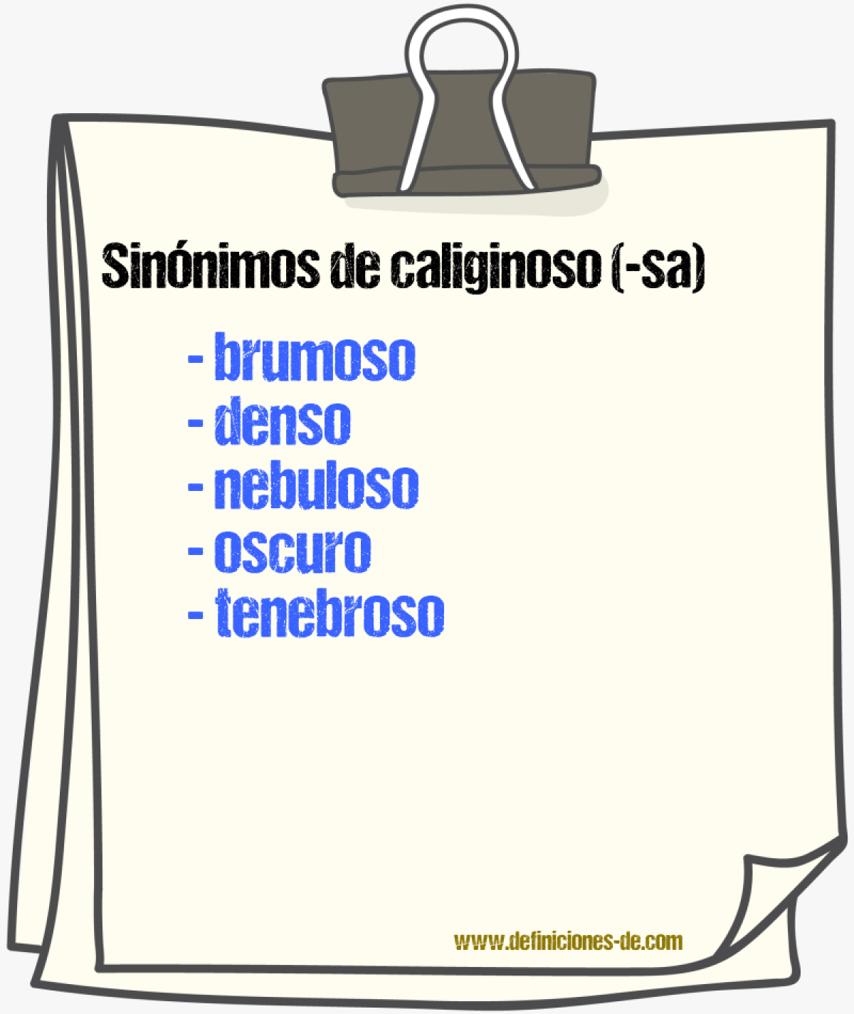 Sinnimos de caliginoso