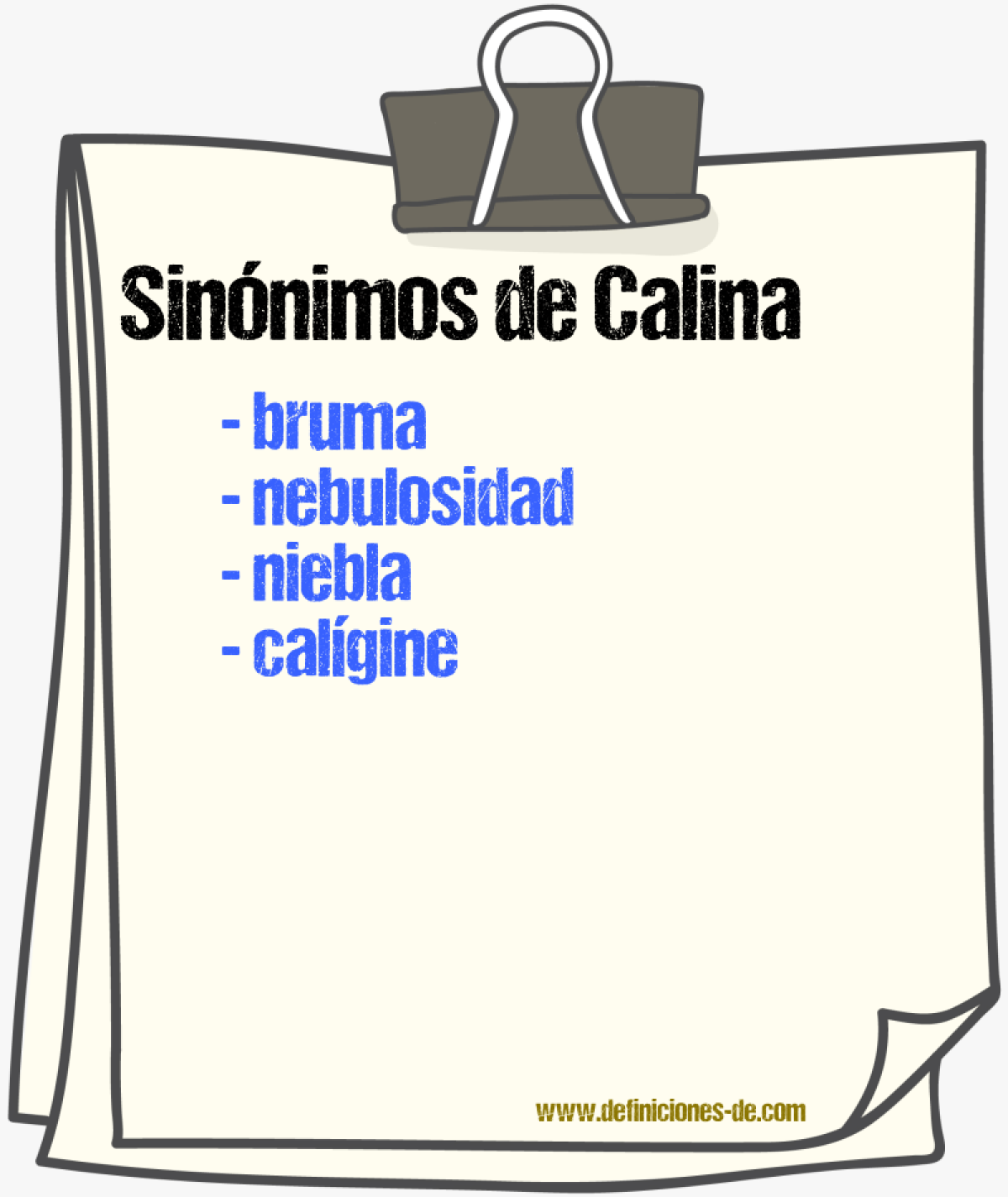 Sinnimos de calina