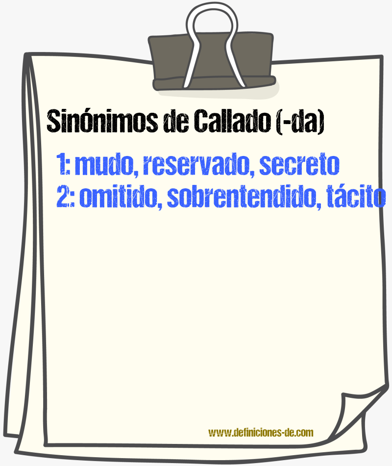 Sinnimos de callado