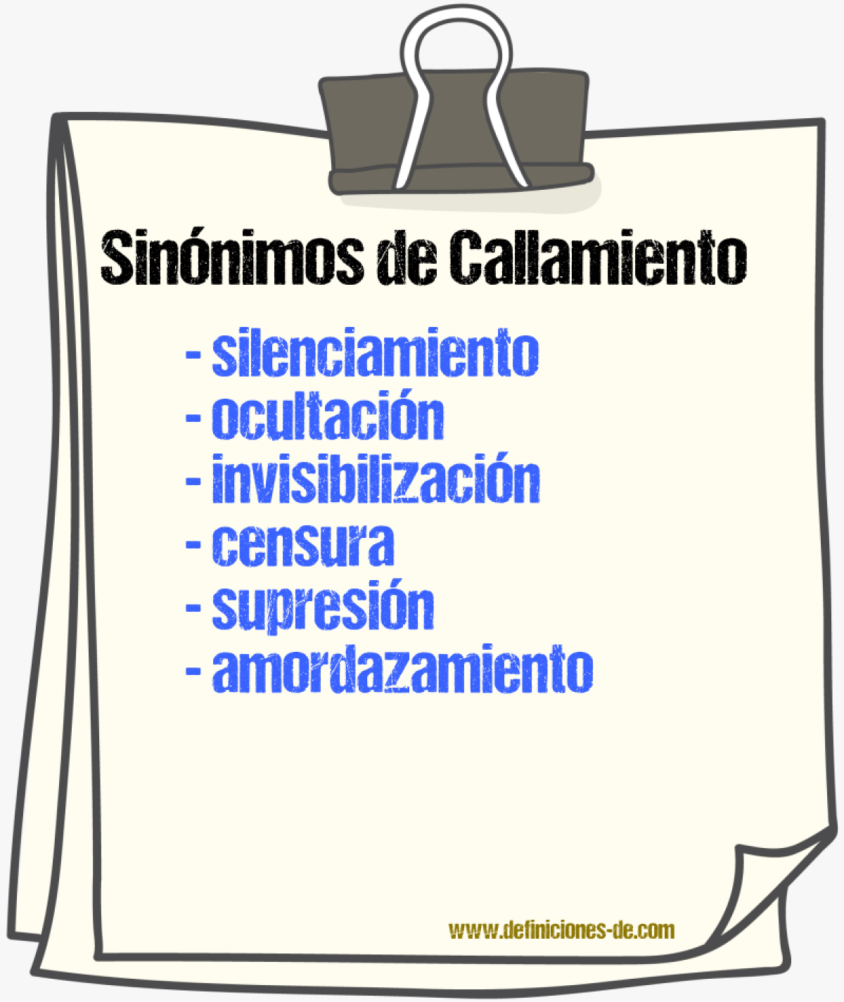 Sinónimos de callamiento