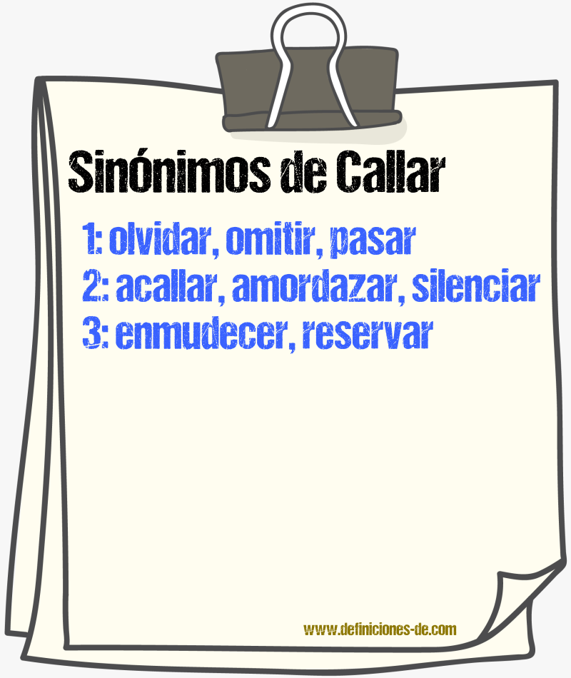 Sinnimos de callar