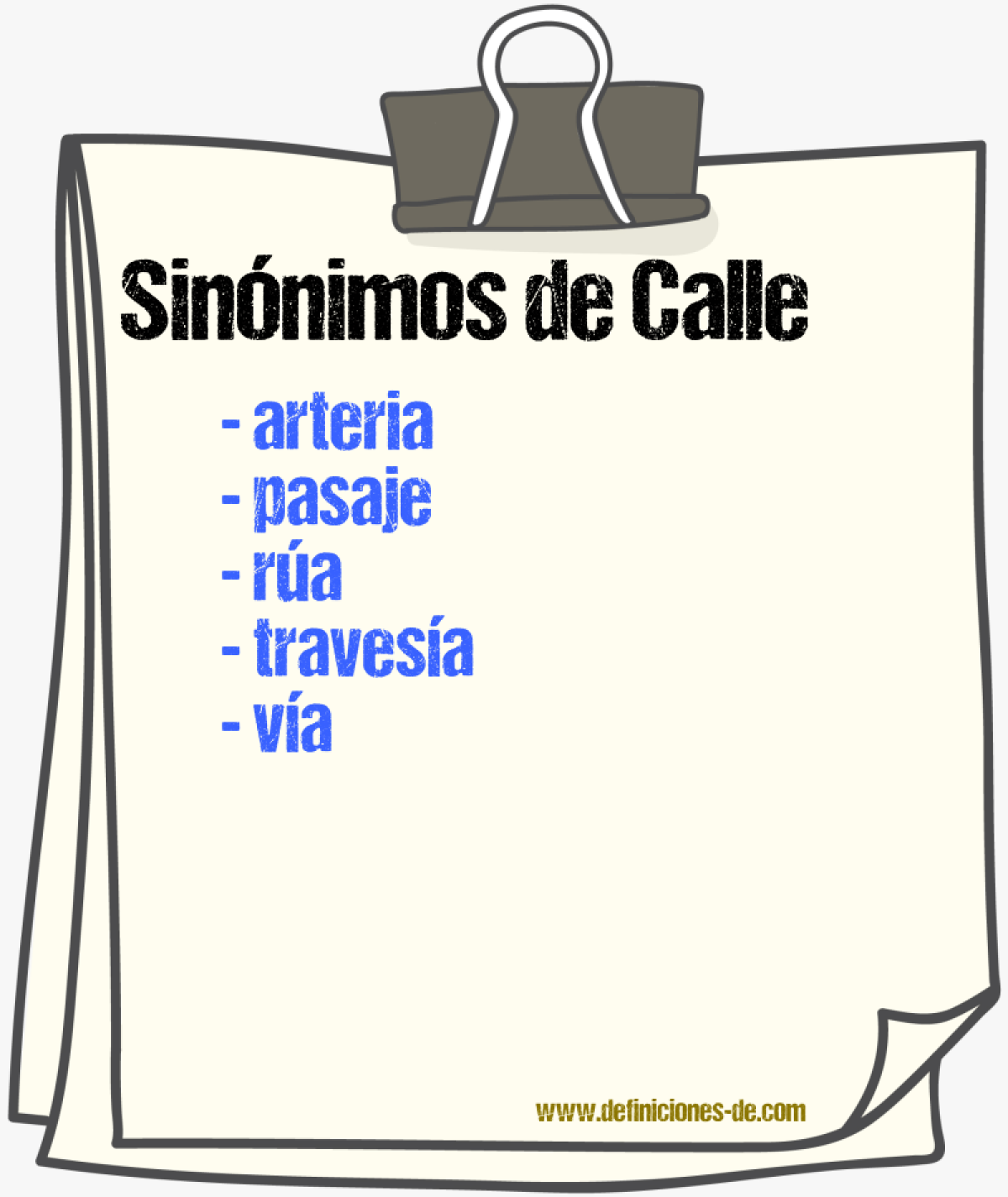 Sinnimos de calle