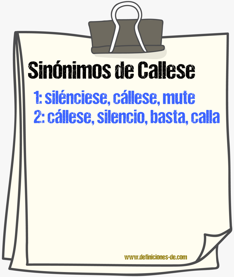 Sinónimos de callese
