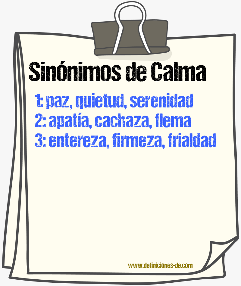 Sinnimos de calma