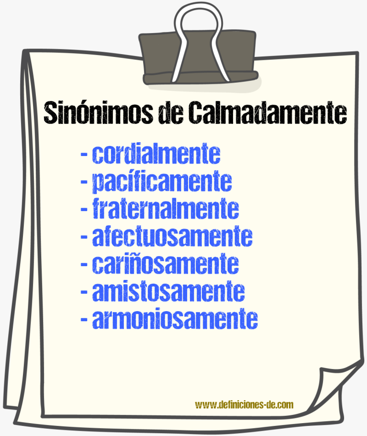 Sinnimos de calmadamente