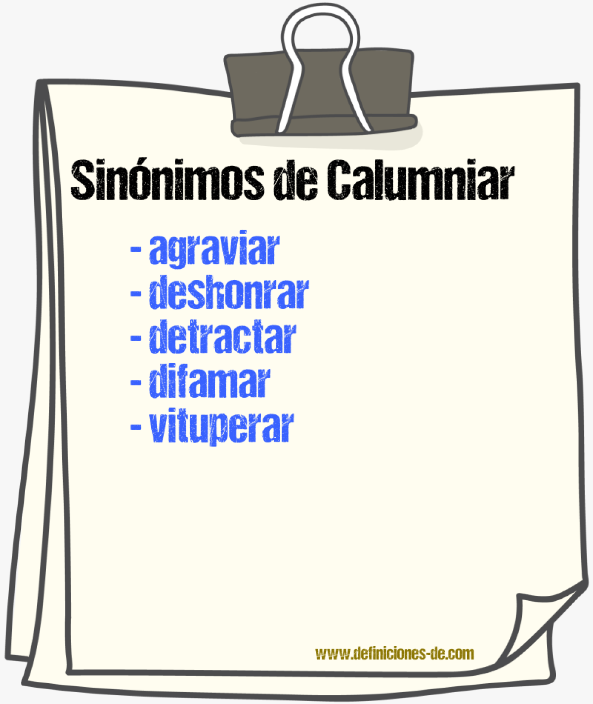 Sinnimos de calumniar