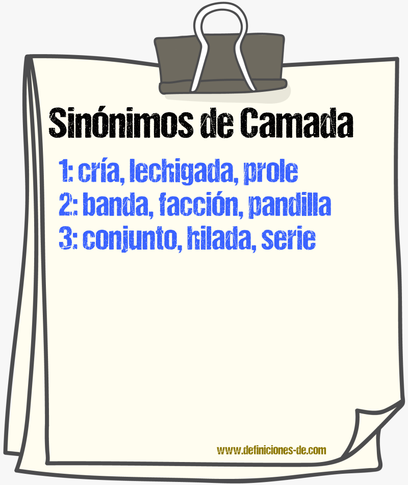 Sinnimos de camada