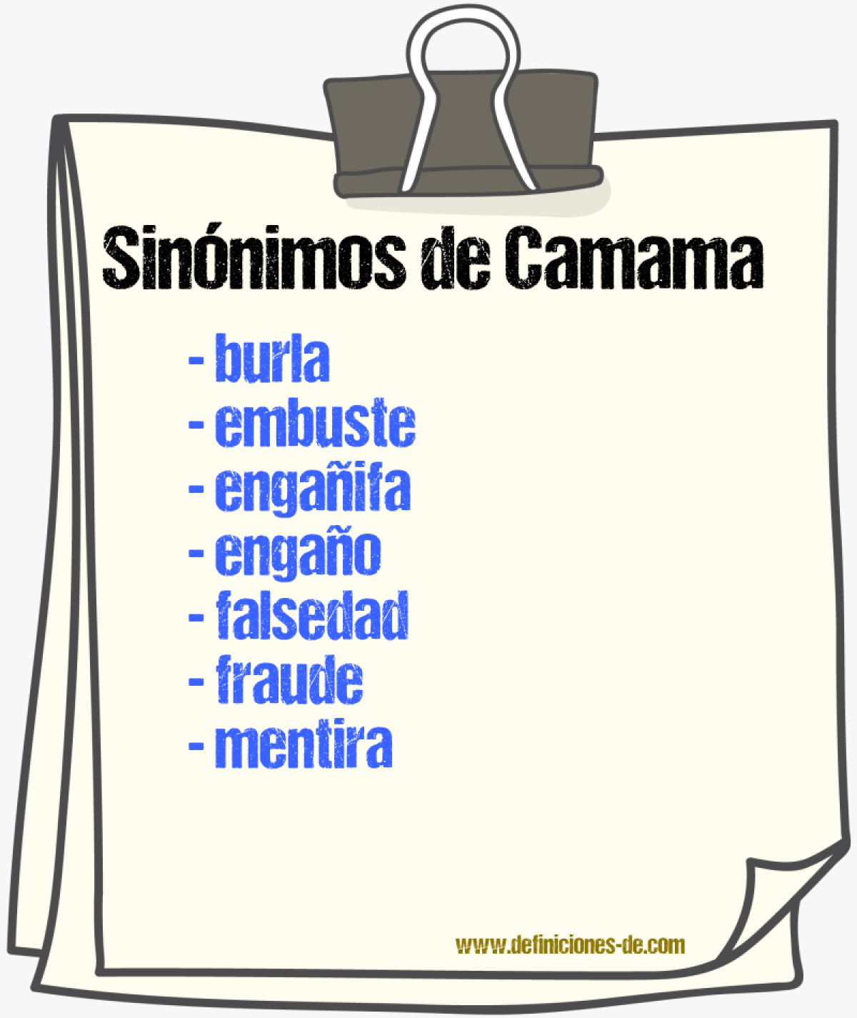 Sinnimos de camama