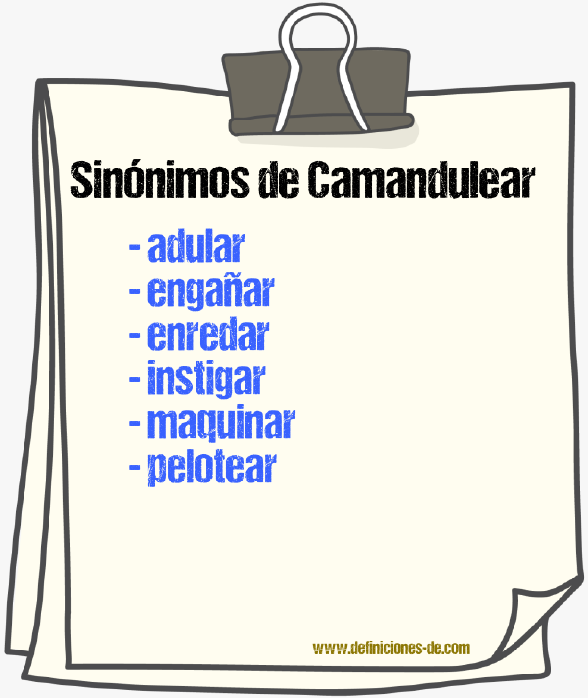 Sinnimos de camandulear