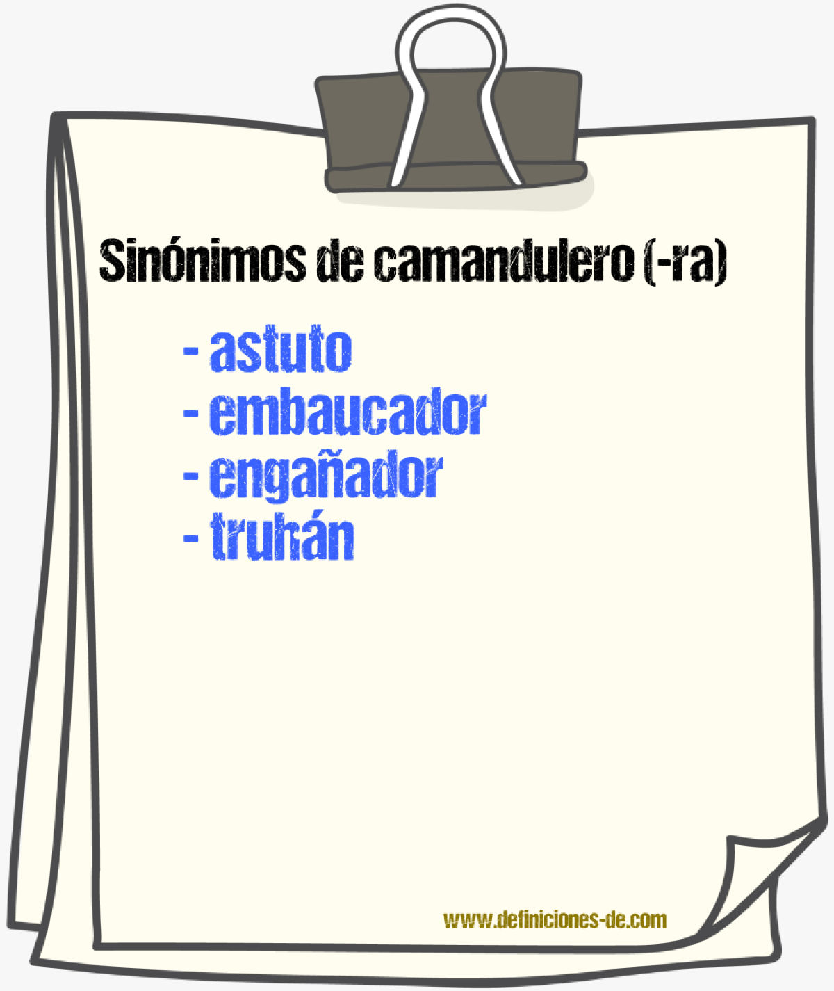 Sinnimos de camandulero