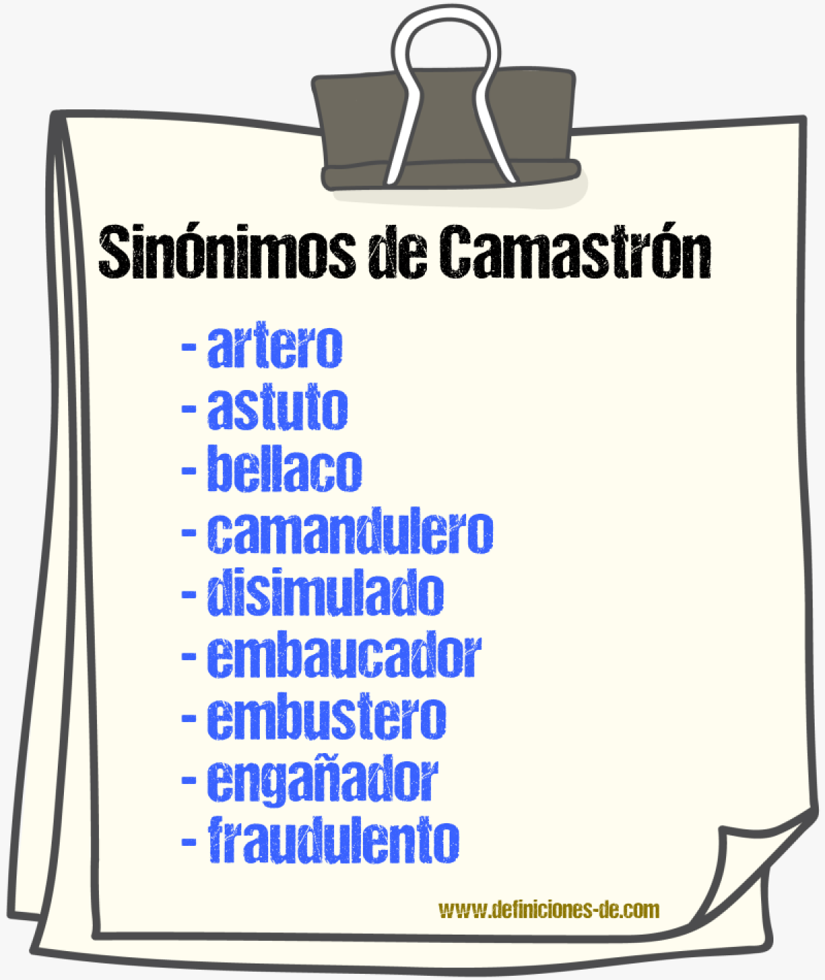 Sinnimos de camastrn