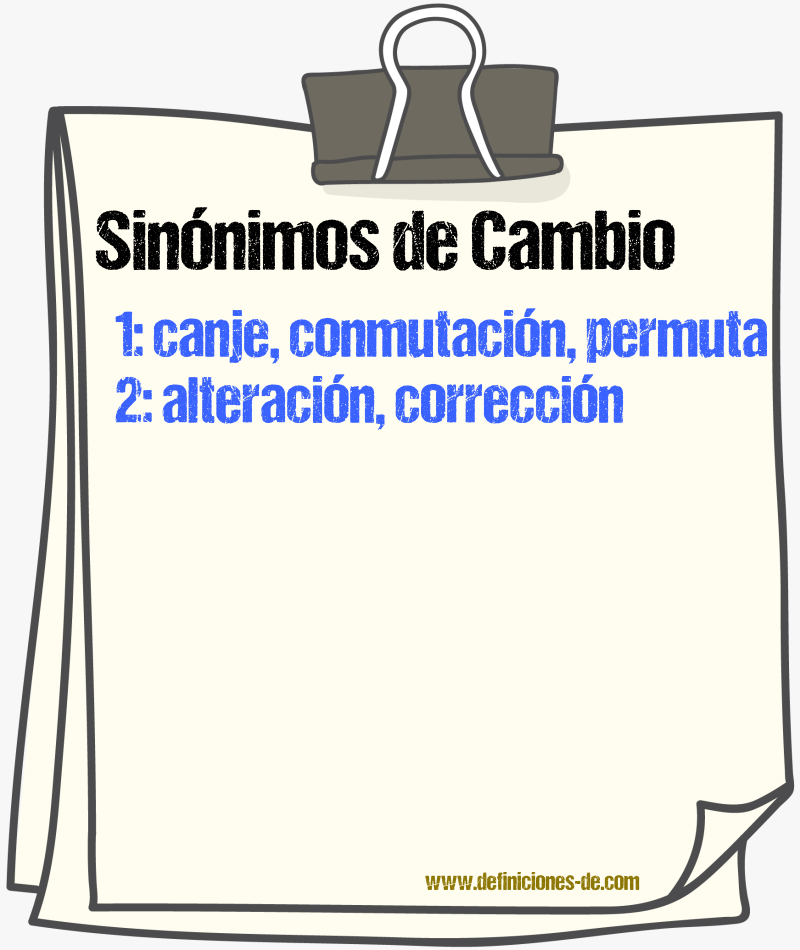 Sinnimos de cambio