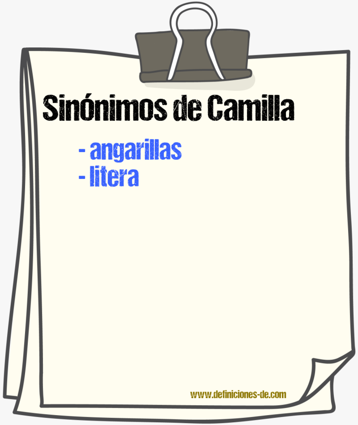 Sinnimos de camilla