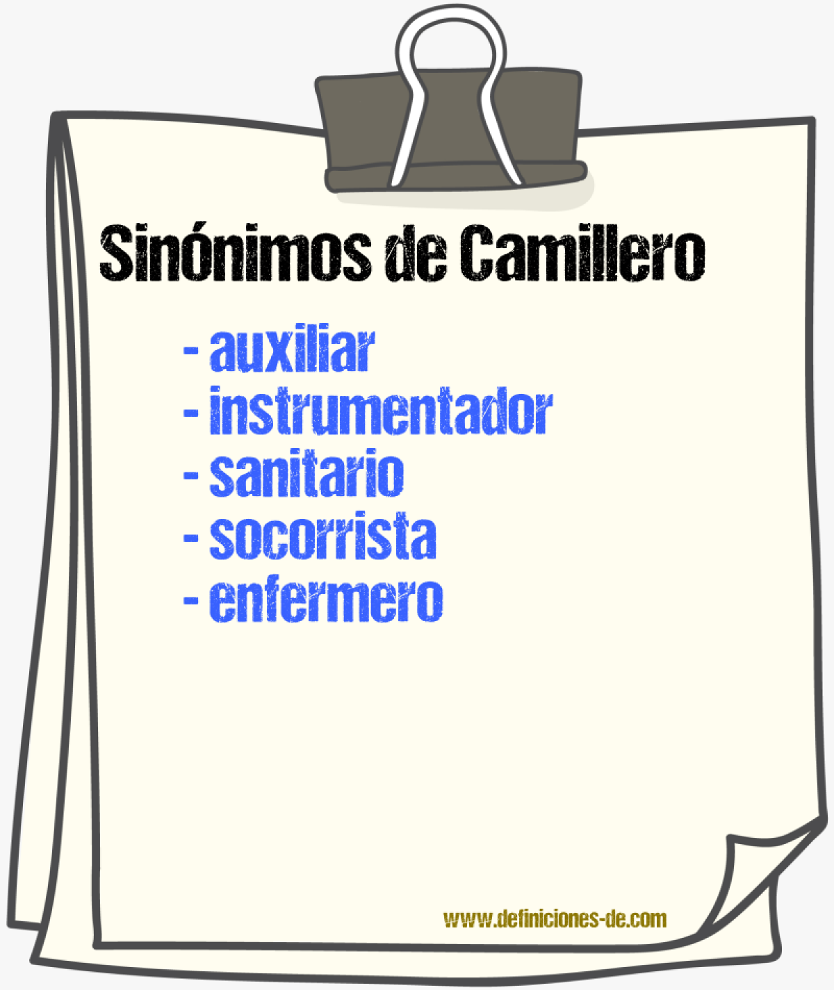 Sinnimos de camillero