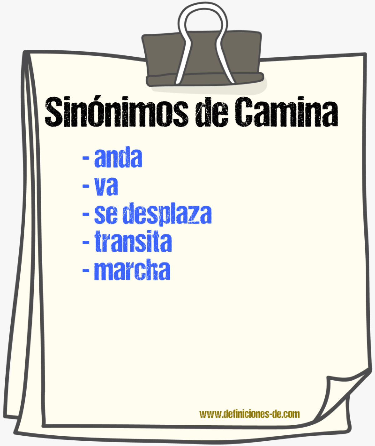 Sinónimos de camina