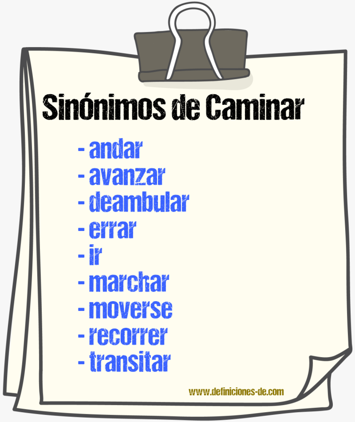 Sinnimos de caminar