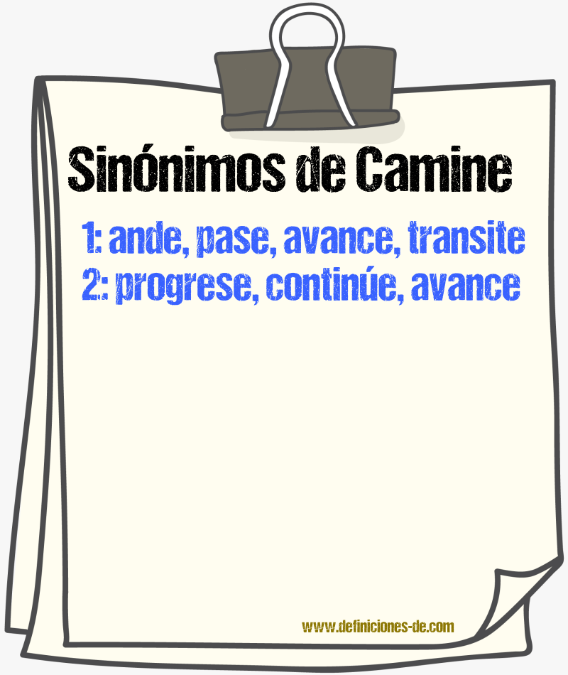 Sinónimos de camine