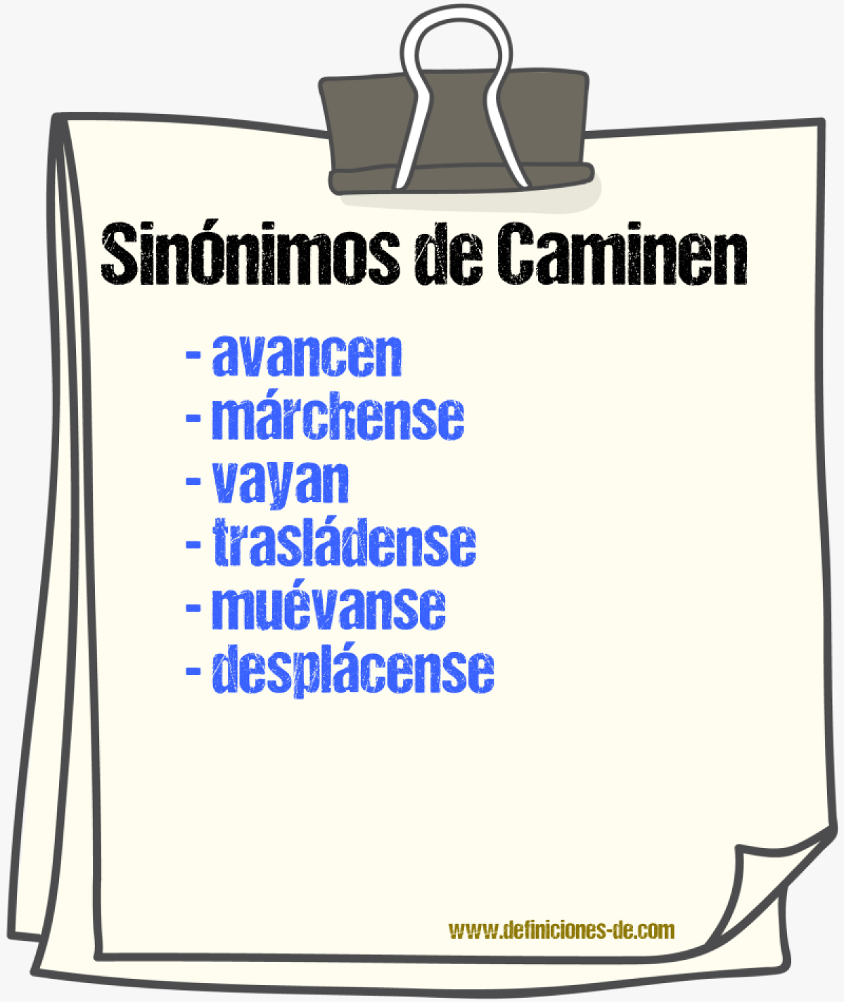 Sinónimos de caminen