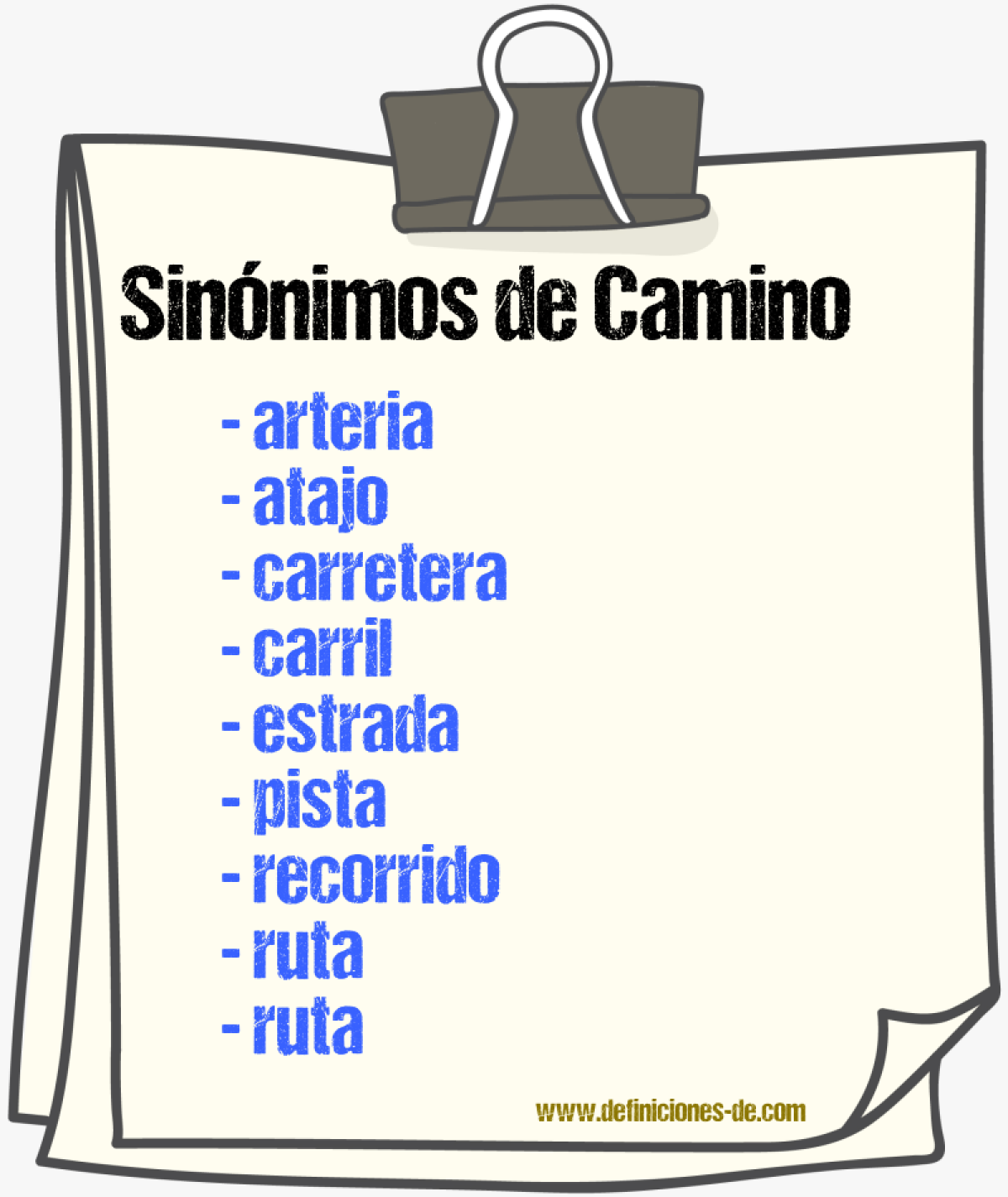 Sinnimos de camino