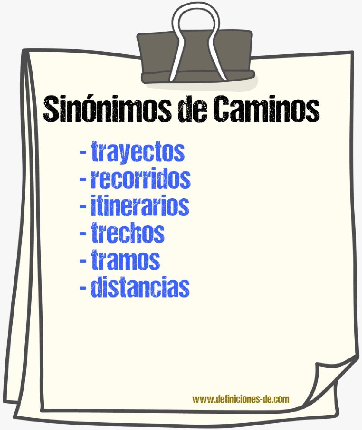 Sinónimos de caminos