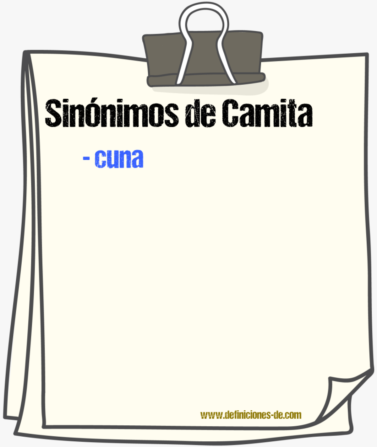 Sinnimos de camita