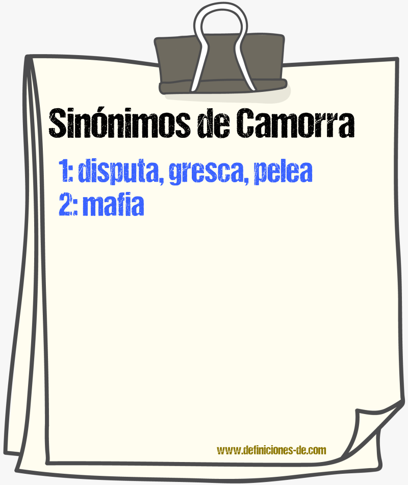 Sinnimos de camorra