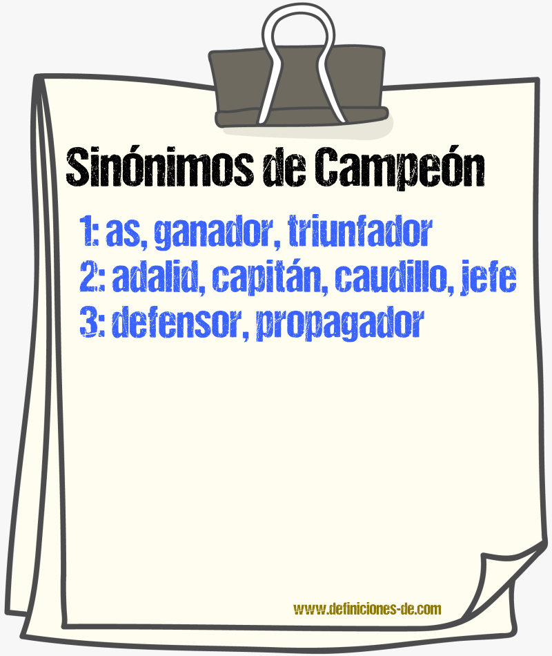 Sinnimos de campen