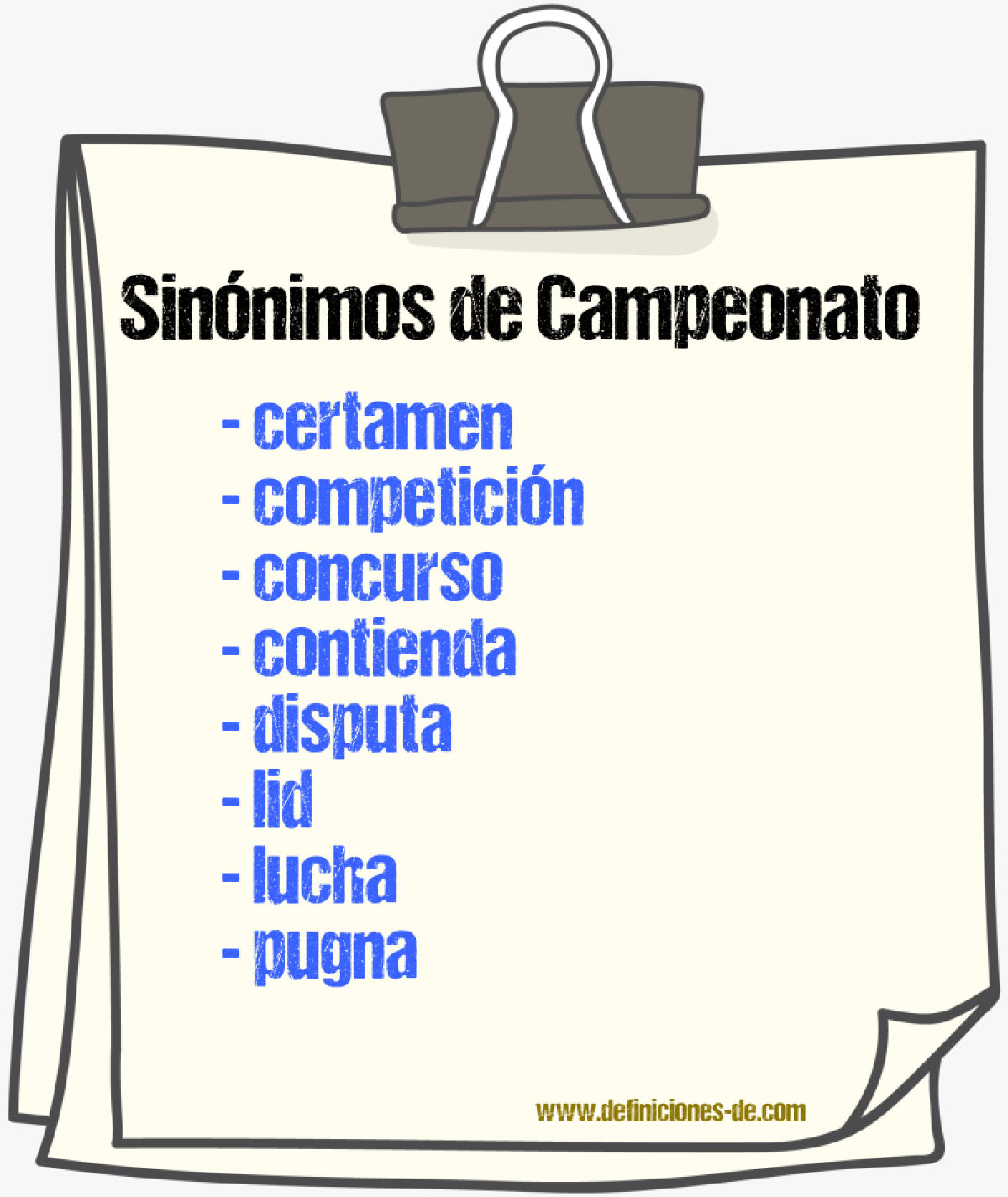 Sinónimos de campeonato