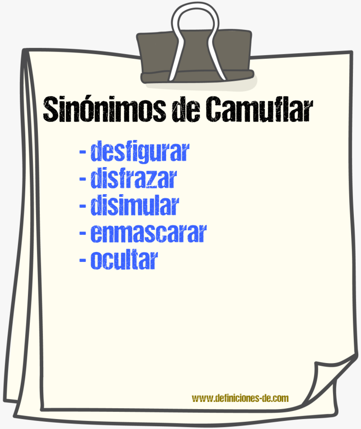 Sinnimos de camuflar