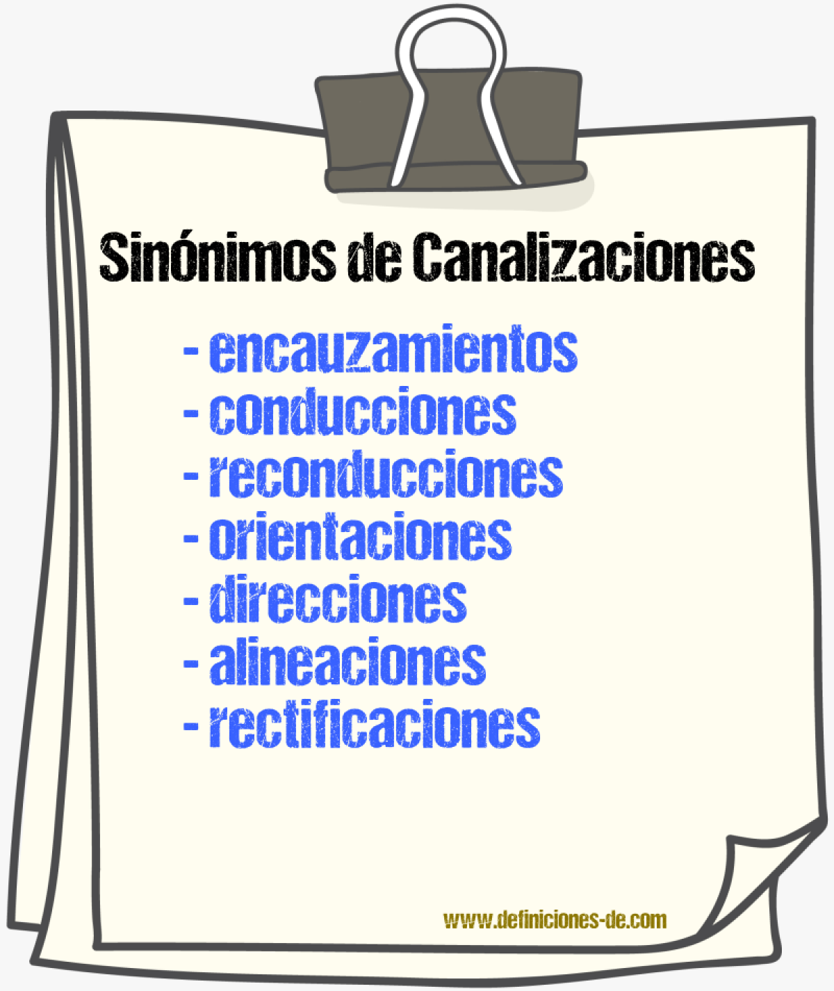 Sinónimos de canalizaciones