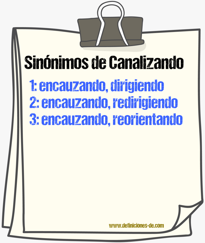Sinónimos de canalizando