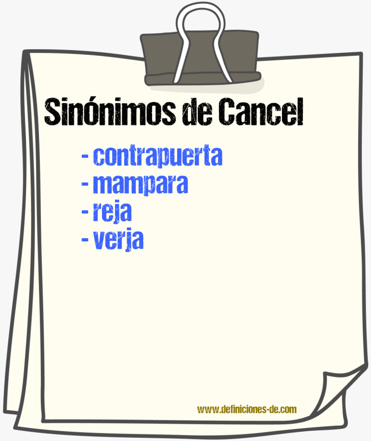 Sinnimos de cancel