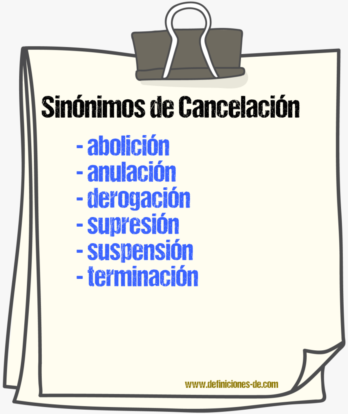 Sinnimos de cancelacin