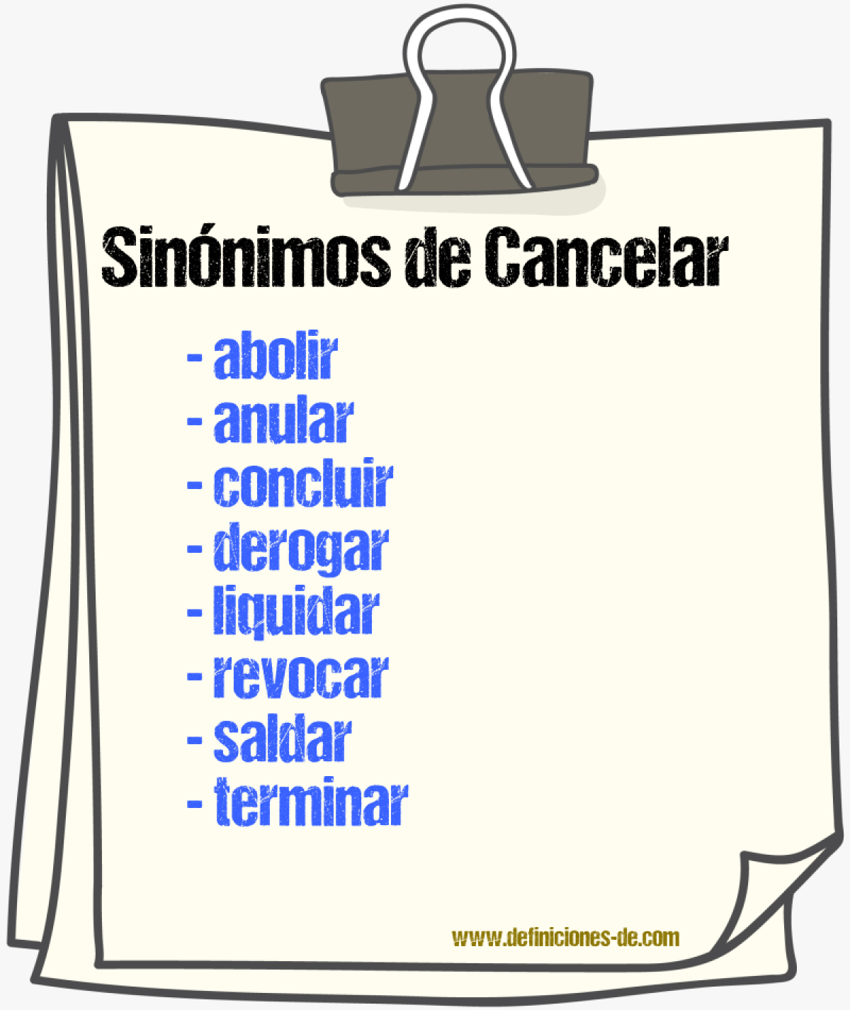 Sinnimos de cancelar