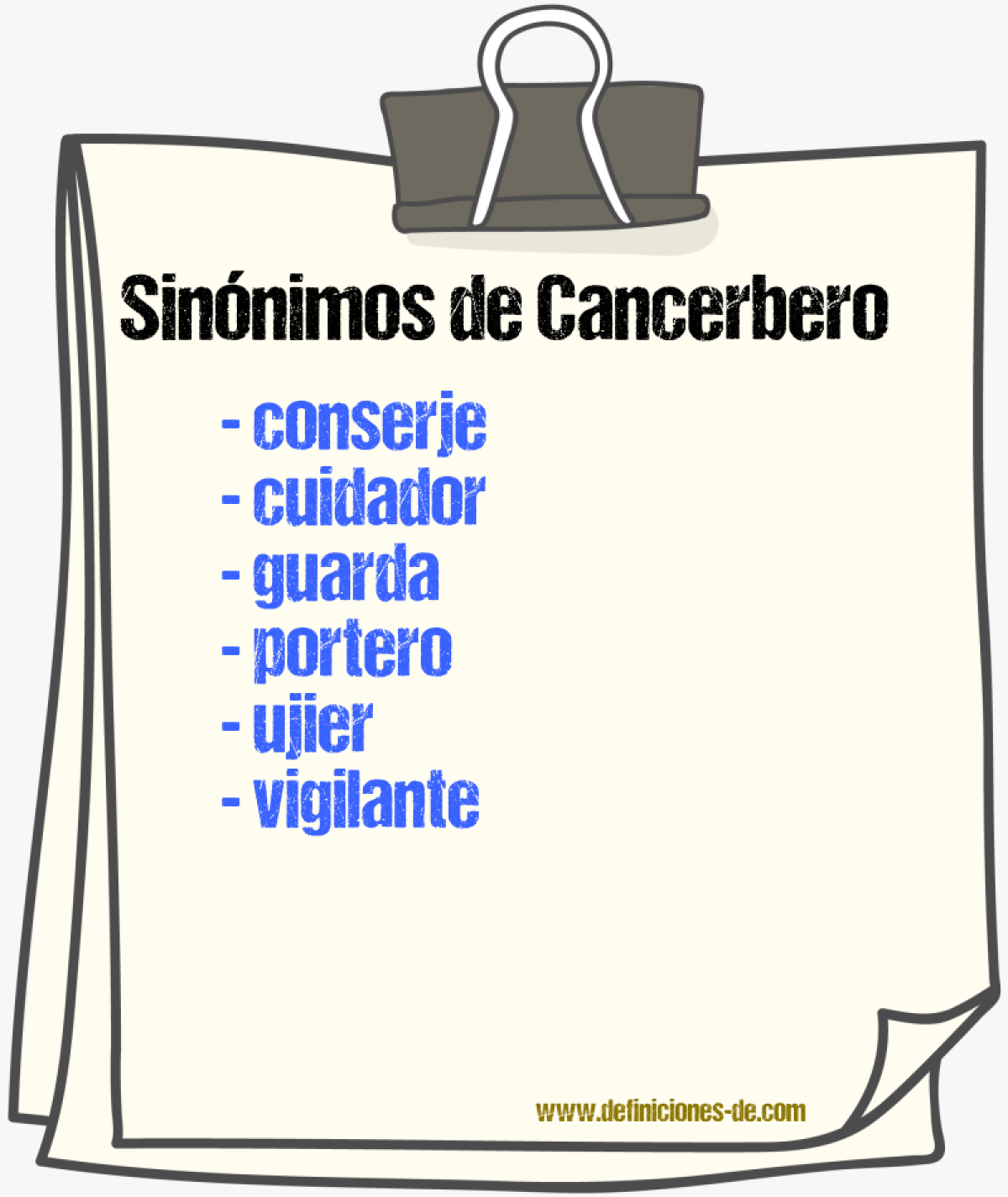 Sinnimos de cancerbero