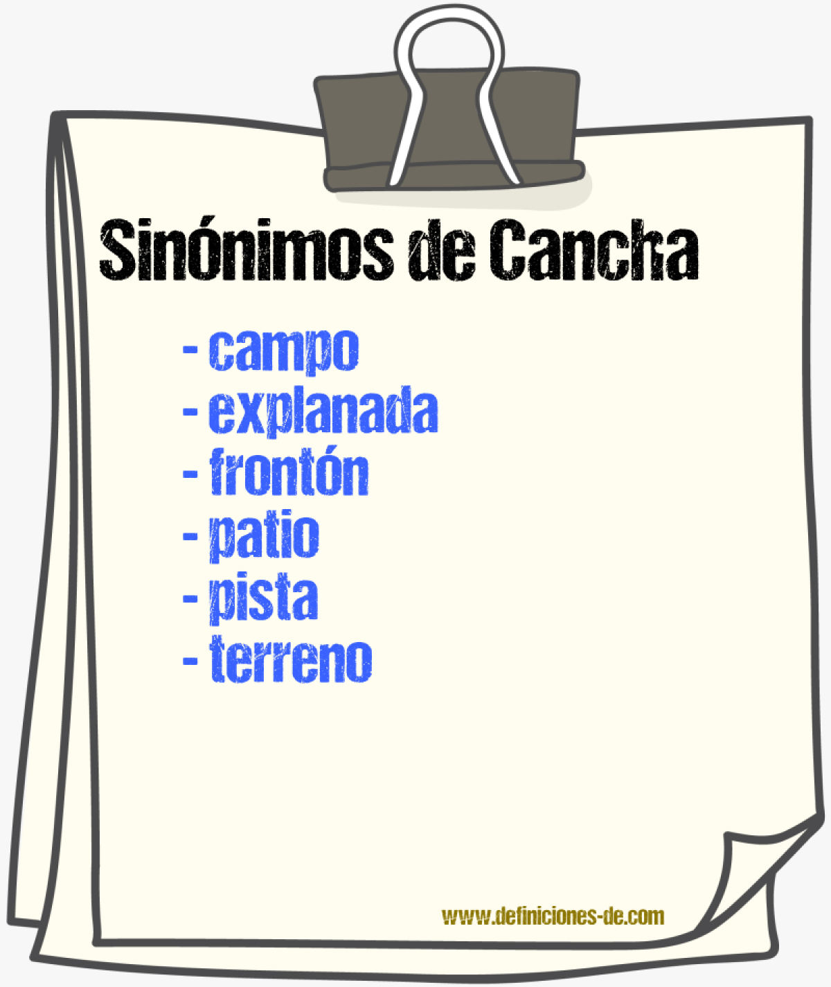 Sinnimos de cancha