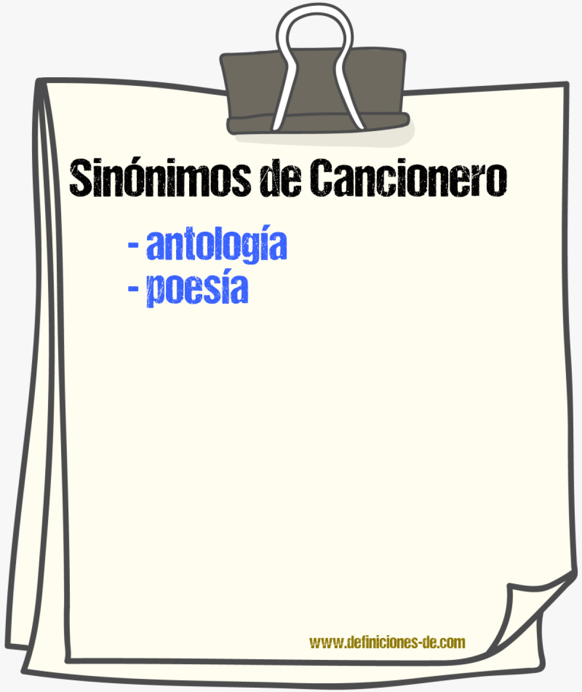 Sinnimos de cancionero