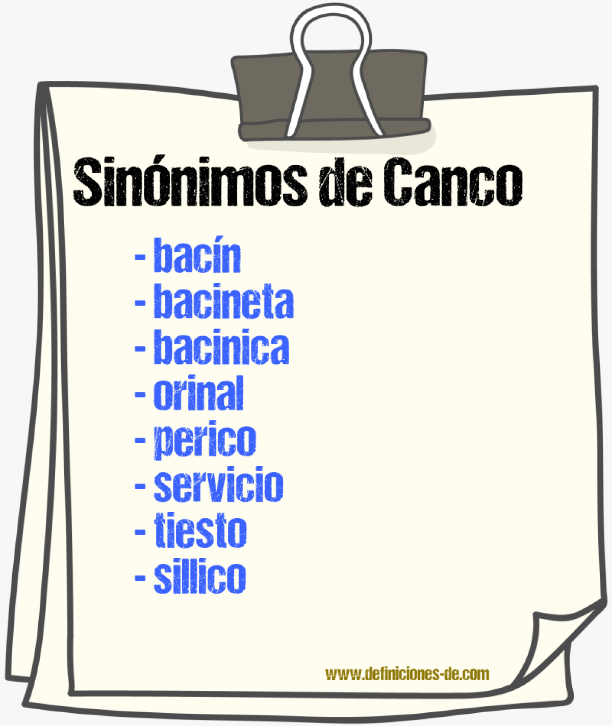 Sinnimos de canco