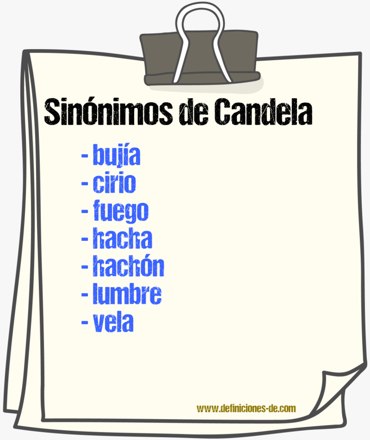 Sinnimos de candela