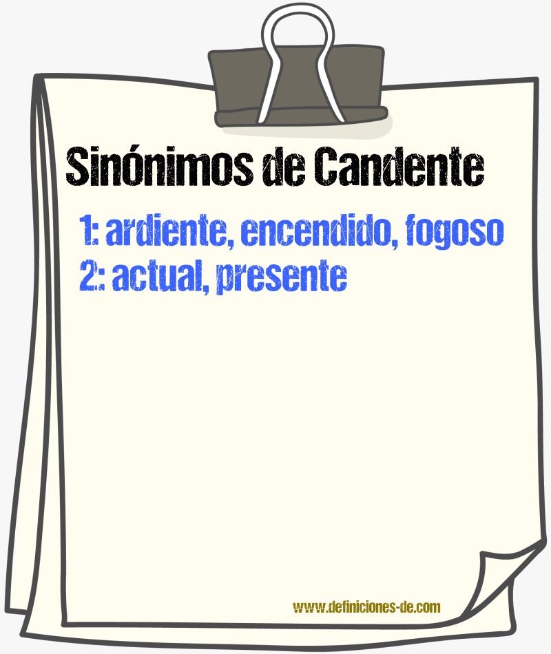 Sinnimos de candente