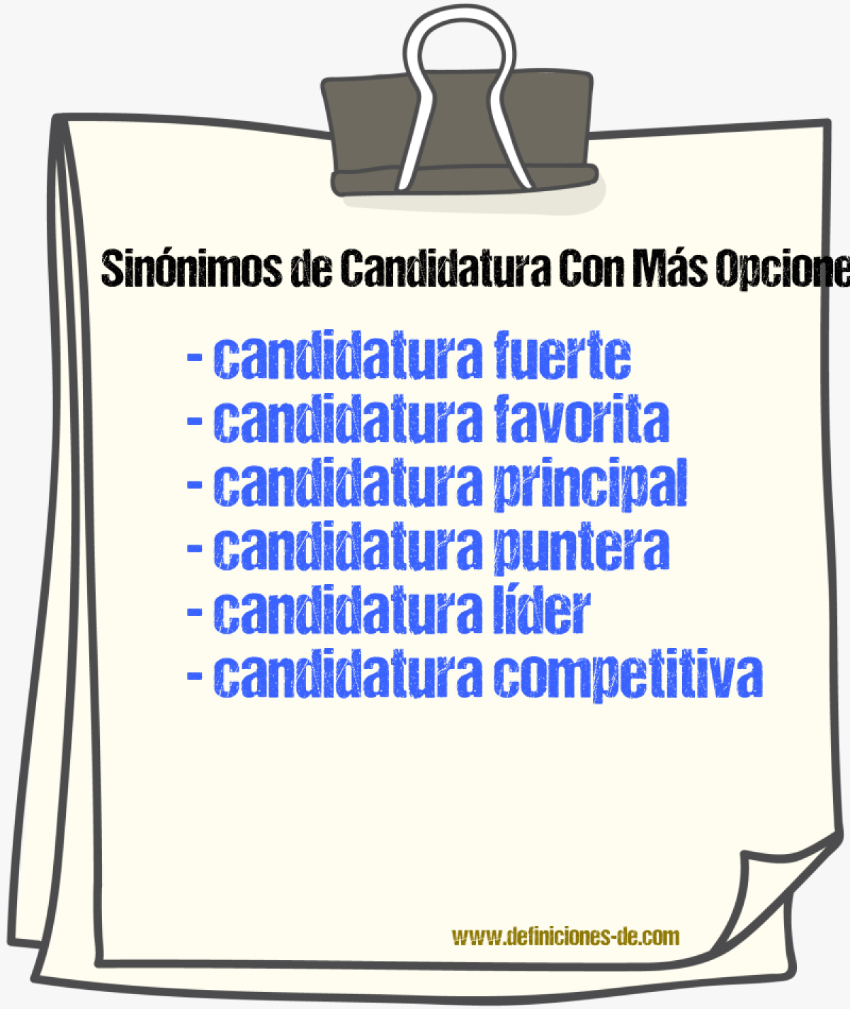 Sinónimos de candidatura con más opciones
