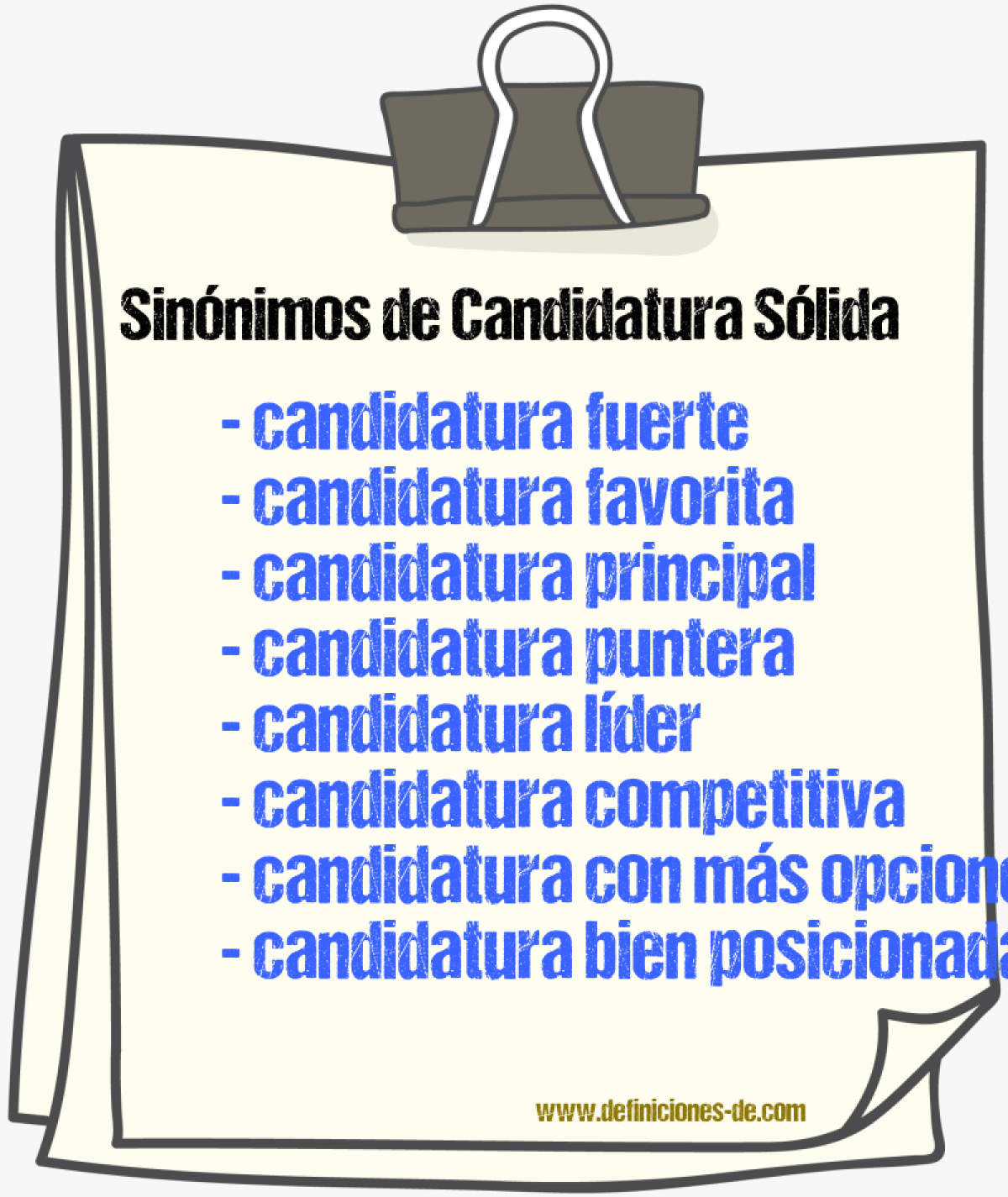 Sinónimos de candidatura sólida