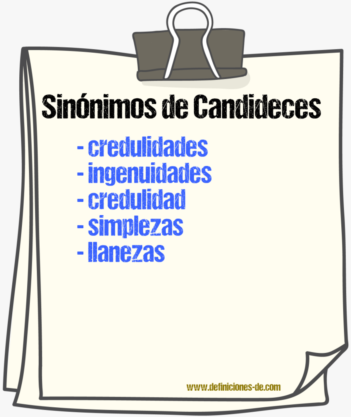 Sinónimos de candideces