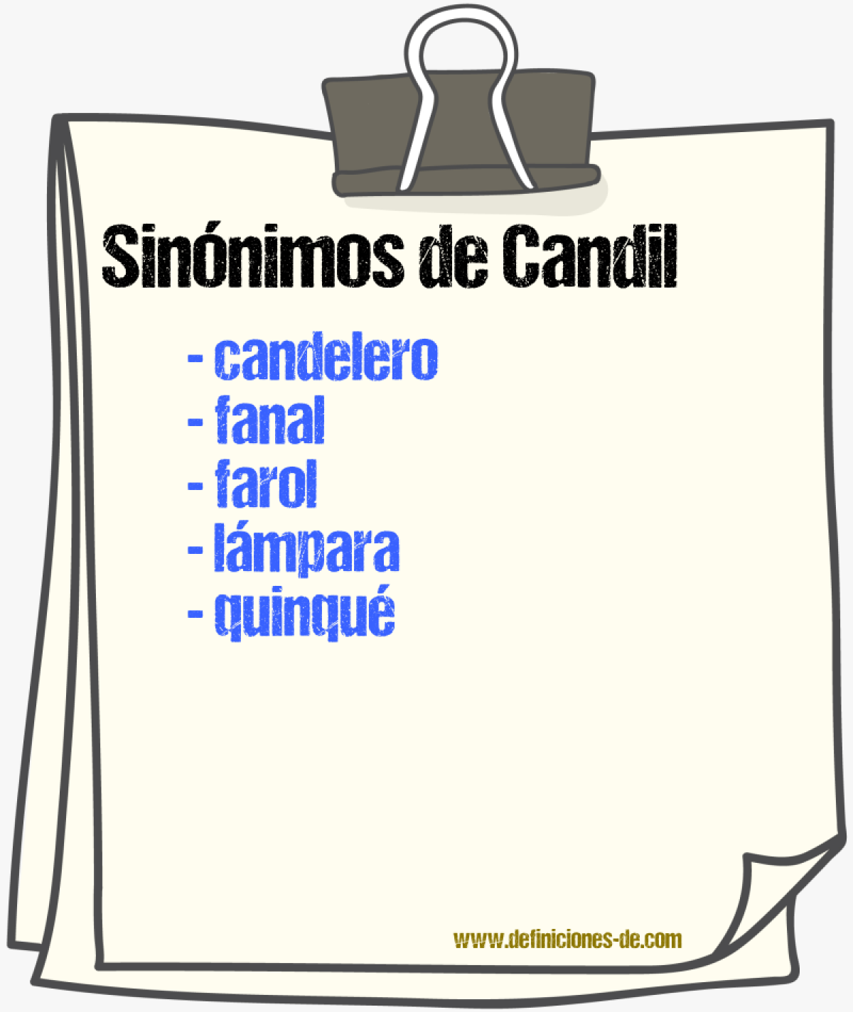 Sinnimos de candil